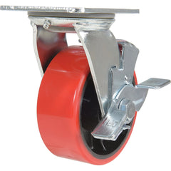 Vestil - Standard Casters; Mount: With Holes ; Style: Swivel w/Brake ; Wheel Diameter: 5 (Inch); Wheel Width: 2 (Inch); Overall Height (Inch): 6-1/2 ; Load Capacity (Lb.): 990.000 - Exact Tool & Supply