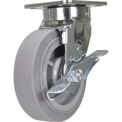 Vestil - Standard Casters; Mount: With Holes ; Style: Swivel w/Brake ; Wheel Diameter: 6 (Inch); Wheel Width: 2 (Inch); Overall Height (Inch): 7-1/2 ; Load Capacity (Lb.): 600.000 - Exact Tool & Supply
