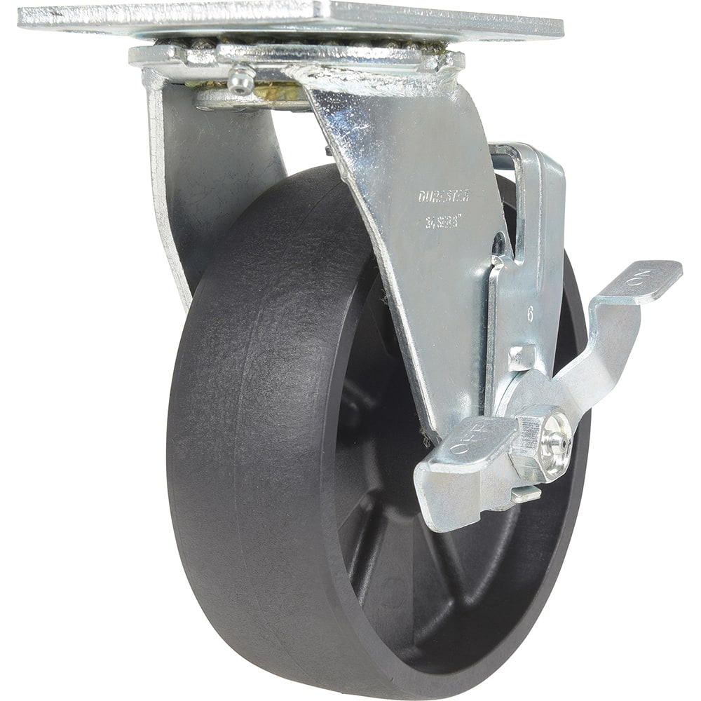 Vestil - Standard Casters; Mount: With Holes ; Style: Swivel w/Brake ; Wheel Diameter: 6 (Inch); Wheel Width: 2 (Inch); Overall Height (Inch): 7-1/2 ; Load Capacity (Lb.): 1200.000 - Exact Tool & Supply