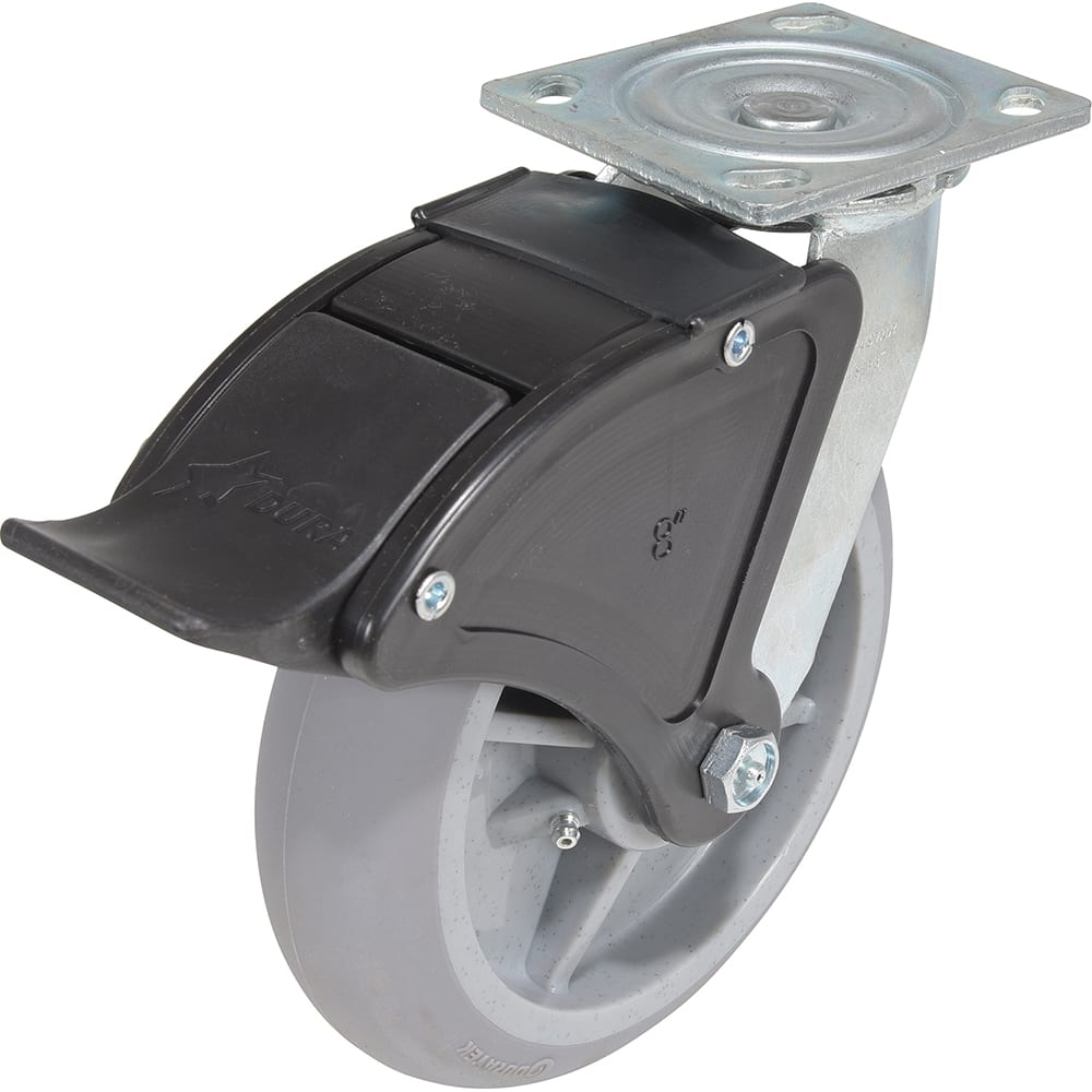 Vestil - Standard Casters; Mount: With Holes ; Style: Swivel w/Total Brake ; Wheel Diameter: 8 (Inch); Wheel Width: 2 (Inch); Overall Height (Inch): 9-1/2 ; Load Capacity (Lb.): 675.000 - Exact Tool & Supply