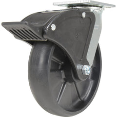 Vestil - Standard Casters; Mount: With Holes ; Style: Swivel w/Total Brake ; Wheel Diameter: 8 (Inch); Wheel Width: 2 (Inch); Overall Height (Inch): 9-1/2 ; Load Capacity (Lb.): 1250.000 - Exact Tool & Supply