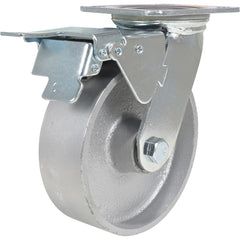 Vestil - Standard Casters; Mount: With Holes ; Style: Swivel w/Total Brake ; Wheel Diameter: 6 (Inch); Wheel Width: 2 (Inch); Overall Height (Inch): 7-1/2 ; Load Capacity (Lb.): 1540.000 - Exact Tool & Supply