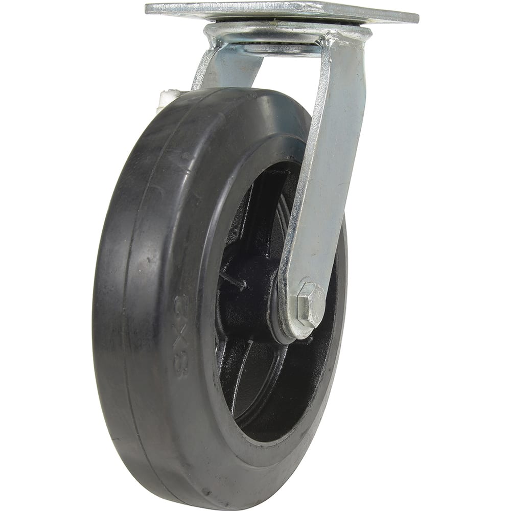 Vestil - Standard Casters; Mount: With Holes ; Style: Swivel ; Wheel Diameter: 8 (Inch); Wheel Width: 2 (Inch); Overall Height (Inch): 9-1/2 ; Load Capacity (Lb.): 551.000 - Exact Tool & Supply