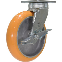 Vestil - Standard Casters; Mount: With Holes ; Style: Swivel w/Brake ; Wheel Diameter: 8 (Inch); Wheel Width: 2 (Inch); Overall Height (Inch): 9-1/2 ; Load Capacity (Lb.): 2000.000 - Exact Tool & Supply