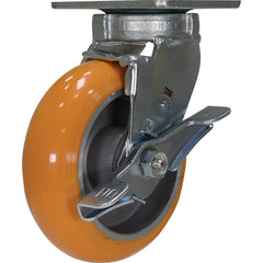Vestil - Standard Casters; Mount: With Holes ; Style: Swivel w/Brake ; Wheel Diameter: 6 (Inch); Wheel Width: 2 (Inch); Overall Height (Inch): 7-1/2 ; Load Capacity (Lb.): 1500.000 - Exact Tool & Supply