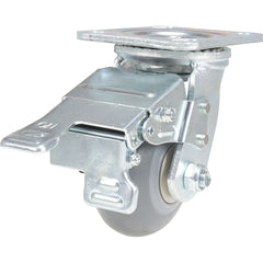 Vestil - Standard Casters; Mount: With Holes ; Style: Swivel w/Total Brake ; Wheel Diameter: 4 (Inch); Wheel Width: 2 (Inch); Overall Height (Inch): 5-1/2 ; Load Capacity (Lb.): 485.000 - Exact Tool & Supply