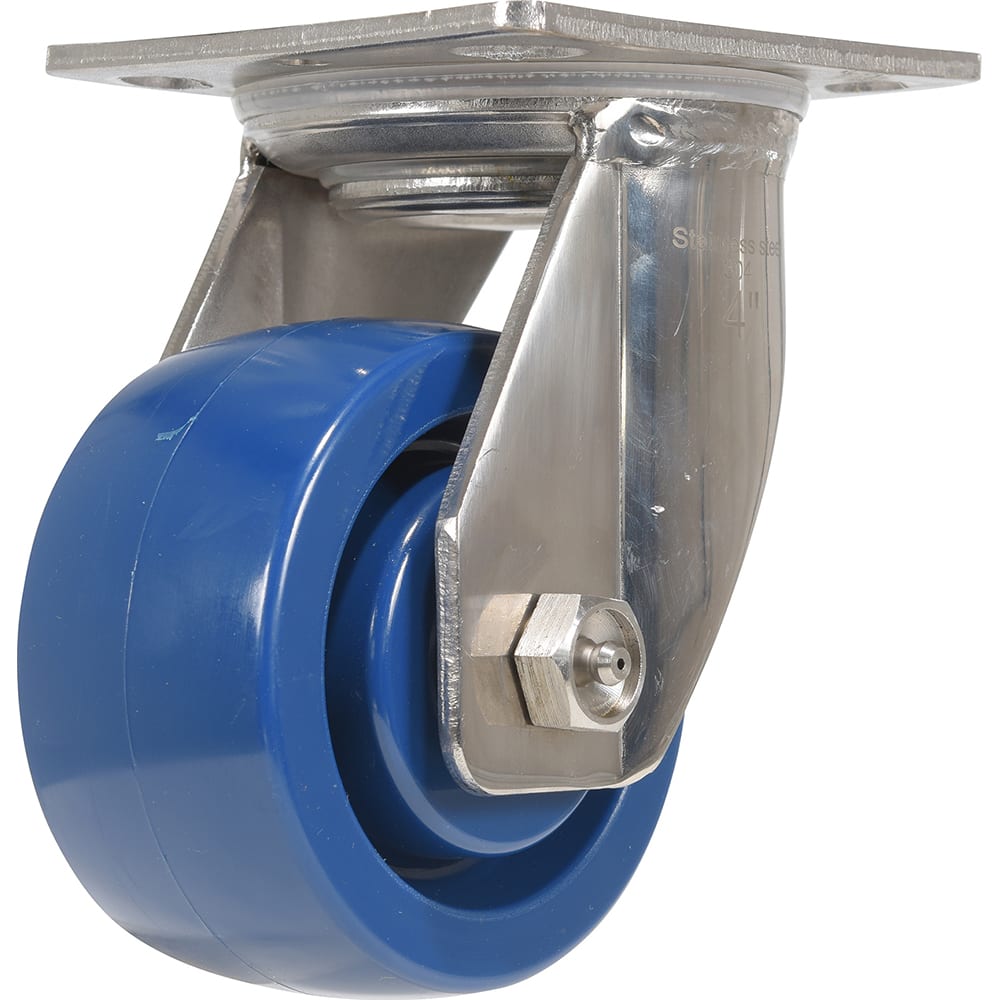 Vestil - Standard Casters; Mount: With Holes ; Style: Swivel ; Wheel Diameter: 4 (Inch); Wheel Width: 2 (Inch); Overall Height (Inch): 5-3/4 ; Load Capacity (Lb.): 800.000 - Exact Tool & Supply