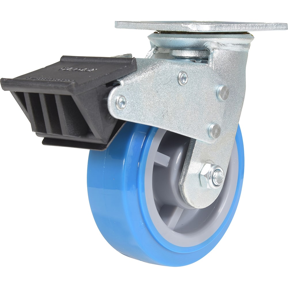 Vestil - Standard Casters; Mount: With Holes ; Style: Swivel w/Total Brake ; Wheel Diameter: 6 (Inch); Wheel Width: 2 (Inch); Overall Height (Inch): 7-9/16 ; Load Capacity (Lb.): 903.000 - Exact Tool & Supply
