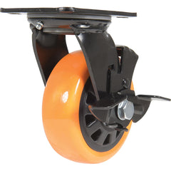 Vestil - Standard Casters; Mount: With Holes ; Style: Swivel w/Brake ; Wheel Diameter: 5 (Inch); Wheel Width: 2 (Inch); Overall Height (Inch): 6-1/2 ; Load Capacity (Lb.): 726.000 - Exact Tool & Supply