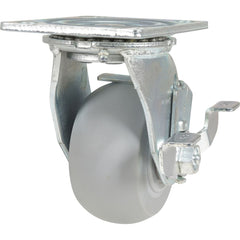 Vestil - Standard Casters; Mount: With Holes ; Style: Swivel w/Brake ; Wheel Diameter: 4 (Inch); Wheel Width: 2 (Inch); Overall Height (Inch): 5-1/2 ; Load Capacity (Lb.): 450.000 - Exact Tool & Supply