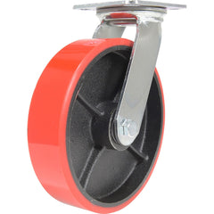 Vestil - Standard Casters; Mount: With Holes ; Style: Swivel ; Wheel Diameter: 8 (Inch); Wheel Width: 2 (Inch); Overall Height (Inch): 9-1/2 ; Load Capacity (Lb.): 1474.000 - Exact Tool & Supply