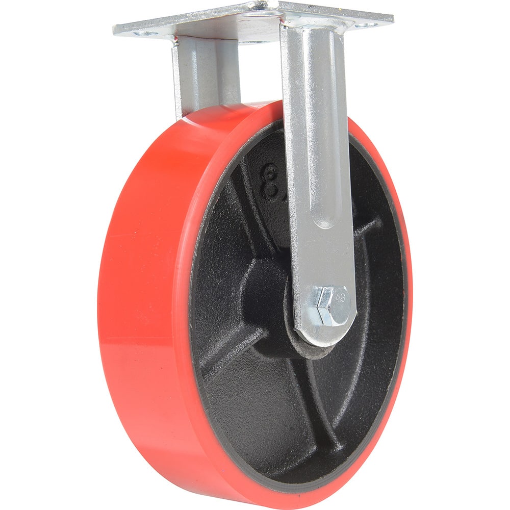Vestil - Standard Casters; Mount: With Holes ; Style: Rigid ; Wheel Diameter: 8 (Inch); Wheel Width: 2 (Inch); Overall Height (Inch): 9-1/2 ; Load Capacity (Lb.): 1474.000 - Exact Tool & Supply