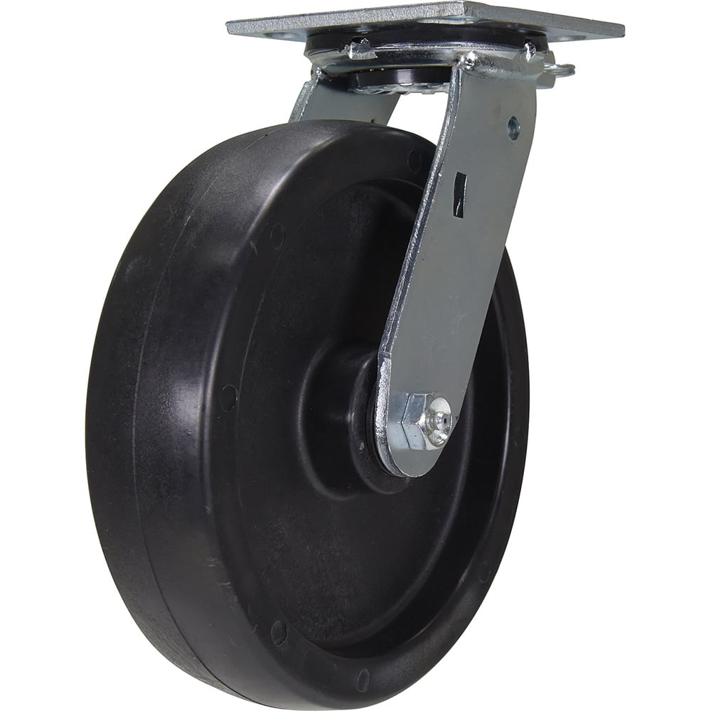 Vestil - Standard Casters; Mount: With Holes ; Style: 4-Position Swivel Lock ; Wheel Diameter: 8 (Inch); Wheel Width: 2 (Inch); Overall Height (Inch): 5-1/2 ; Load Capacity (Lb.): 1250.000 - Exact Tool & Supply