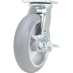 Vestil - Standard Casters; Mount: With Holes ; Style: Swivel w/Brake ; Wheel Diameter: 8 (Inch); Wheel Width: 2 (Inch); Overall Height (Inch): 9-1/2 ; Load Capacity (Lb.): 705.000 - Exact Tool & Supply