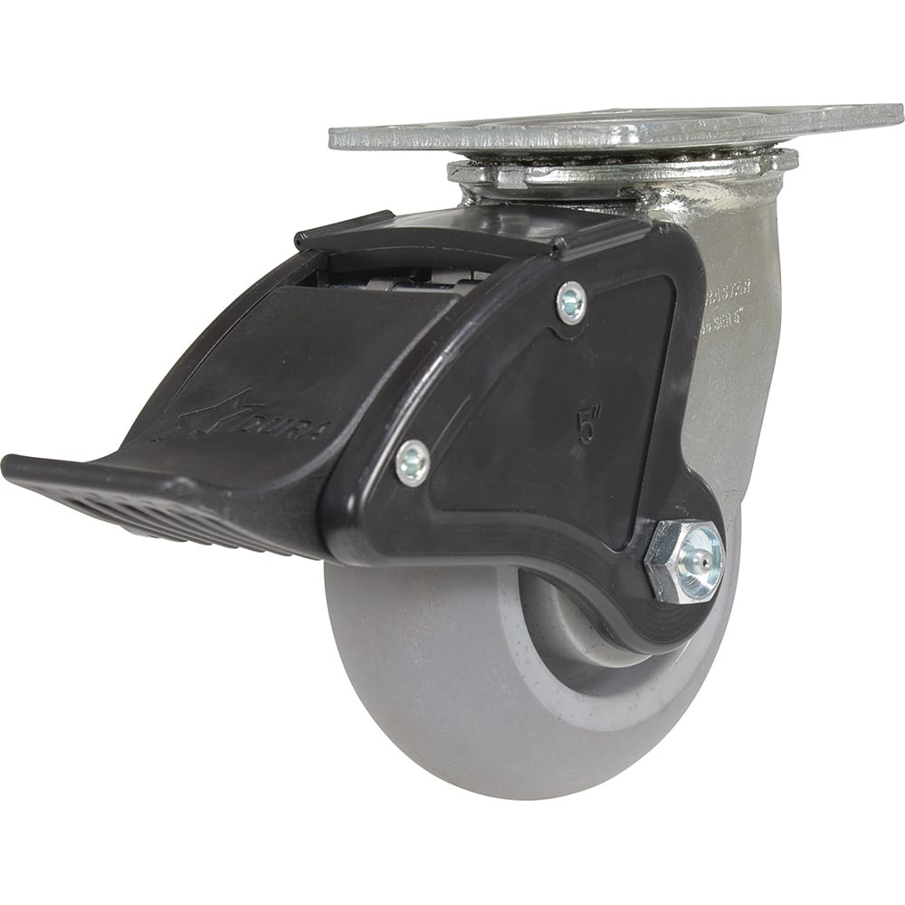 Vestil - Standard Casters; Mount: With Holes ; Style: Swivel w/Total Brake ; Wheel Diameter: 5 (Inch); Wheel Width: 2 (Inch); Overall Height (Inch): 6-1/2 ; Load Capacity (Lb.): 500.000 - Exact Tool & Supply