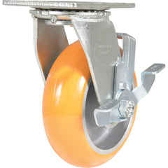 Vestil - Standard Casters; Mount: With Holes ; Style: Swivel w/Brake ; Wheel Diameter: 6 (Inch); Wheel Width: 2 (Inch); Overall Height (Inch): 7-1/2 ; Load Capacity (Lb.): 1250.000 - Exact Tool & Supply