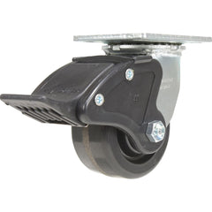 Vestil - Standard Casters; Mount: With Holes ; Style: Swivel w/Total Brake ; Wheel Diameter: 4 (Inch); Wheel Width: 2 (Inch); Overall Height (Inch): 5-1/2 ; Load Capacity (Lb.): 800.000 - Exact Tool & Supply