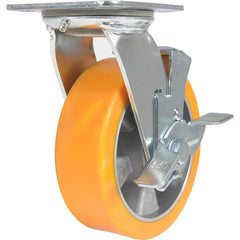 Vestil - Standard Casters; Mount: With Holes ; Style: Swivel w/Brake ; Wheel Diameter: 6 (Inch); Wheel Width: 2 (Inch); Overall Height (Inch): 7-1/2 ; Load Capacity (Lb.): 1212.000 - Exact Tool & Supply