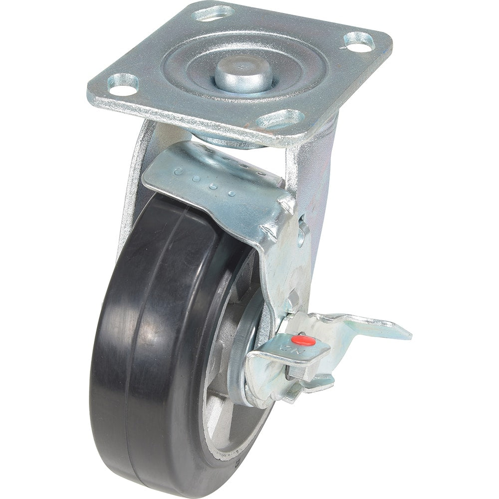 Vestil - Standard Casters; Mount: With Holes ; Style: Swivel w/Brake ; Wheel Diameter: 6 (Inch); Wheel Width: 2 (Inch); Overall Height (Inch): 7-1/2 ; Load Capacity (Lb.): 771.000 - Exact Tool & Supply