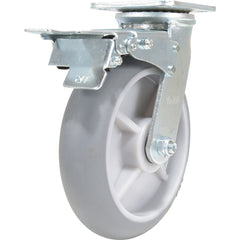 Vestil - Standard Casters; Mount: With Holes ; Style: Swivel w/Total Brake ; Wheel Diameter: 8 (Inch); Wheel Width: 2 (Inch); Overall Height (Inch): 9-1/2 ; Load Capacity (Lb.): 705.000 - Exact Tool & Supply