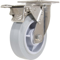 Vestil - Standard Casters; Mount: With Holes ; Style: Swivel w/Total Brake ; Wheel Diameter: 6 (Inch); Wheel Width: 2 (Inch); Overall Height (Inch): 7-1/2 ; Load Capacity (Lb.): 600.000 - Exact Tool & Supply