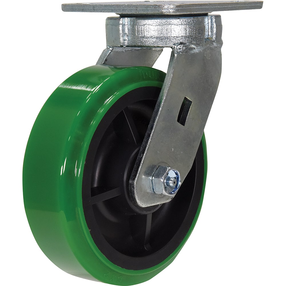 Vestil - Standard Casters; Mount: With Holes ; Style: Swivel ; Wheel Diameter: 6 (Inch); Wheel Width: 2 (Inch); Overall Height (Inch): 7-1/2 ; Load Capacity (Lb.): 900.000 - Exact Tool & Supply