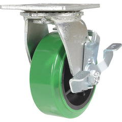 Vestil - Standard Casters; Mount: With Holes ; Style: Swivel w/Brake ; Wheel Diameter: 5 (Inch); Wheel Width: 2 (Inch); Overall Height (Inch): 6-1/2 ; Load Capacity (Lb.): 750.000 - Exact Tool & Supply