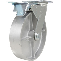 Vestil - Standard Casters; Mount: With Holes ; Style: Swivel w/Total Brake ; Wheel Diameter: 8 (Inch); Wheel Width: 2 (Inch); Overall Height (Inch): 9-1/2 ; Load Capacity (Lb.): 1760.000 - Exact Tool & Supply