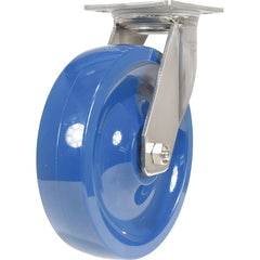 Vestil - Standard Casters; Mount: With Holes ; Style: Swivel ; Wheel Diameter: 8 (Inch); Wheel Width: 2 (Inch); Overall Height (Inch): 9-1/2 ; Load Capacity (Lb.): 1250.000 - Exact Tool & Supply