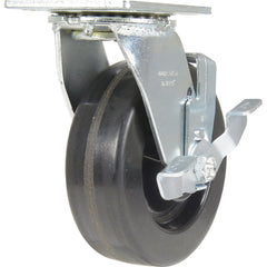 Vestil - Standard Casters; Mount: With Holes ; Style: Swivel w/Brake ; Wheel Diameter: 6 (Inch); Wheel Width: 2 (Inch); Overall Height (Inch): 7-1/2 ; Load Capacity (Lb.): 1200.000 - Exact Tool & Supply