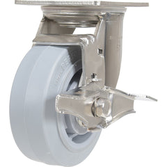 Vestil - Standard Casters; Mount: With Holes ; Style: Swivel w/Brake ; Wheel Diameter: 5 (Inch); Wheel Width: 2 (Inch); Overall Height (Inch): 6-1/2 ; Load Capacity (Lb.): 500.000 - Exact Tool & Supply