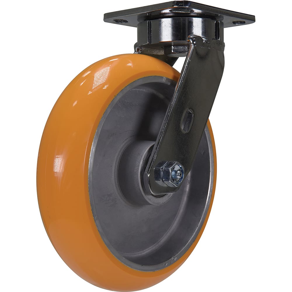 Vestil - Standard Casters; Mount: With Holes ; Style: Swivel ; Wheel Diameter: 8 (Inch); Wheel Width: 2 (Inch); Overall Height (Inch): 9-1/2 ; Load Capacity (Lb.): 2000.000 - Exact Tool & Supply