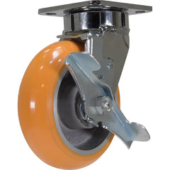 Vestil - Standard Casters; Mount: With Holes ; Style: Swivel w/Brake ; Wheel Diameter: 6 (Inch); Wheel Width: 2 (Inch); Overall Height (Inch): 7-1/2 ; Load Capacity (Lb.): 1500.000 - Exact Tool & Supply