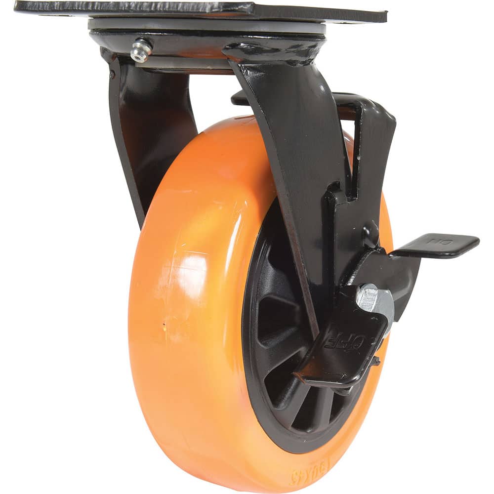 Vestil - Standard Casters; Mount: With Holes ; Style: Swivel w/Brake ; Wheel Diameter: 6 (Inch); Wheel Width: 2 (Inch); Overall Height (Inch): 7-1/2 ; Load Capacity (Lb.): 836.000 - Exact Tool & Supply