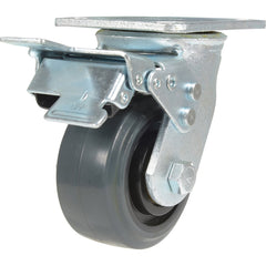 Vestil - Standard Casters; Mount: With Holes ; Style: Swivel w/Total Brake ; Wheel Diameter: 4 (Inch); Wheel Width: 2 (Inch); Overall Height (Inch): 5-5/8 ; Load Capacity (Lb.): 551.000 - Exact Tool & Supply