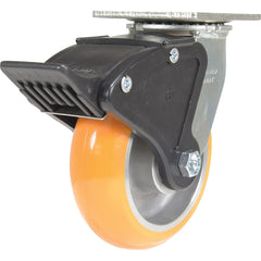 Vestil - Standard Casters; Mount: With Holes ; Style: Swivel w/Total Brake ; Wheel Diameter: 6 (Inch); Wheel Width: 2 (Inch); Overall Height (Inch): 7-1/4 ; Load Capacity (Lb.): 1250.000 - Exact Tool & Supply