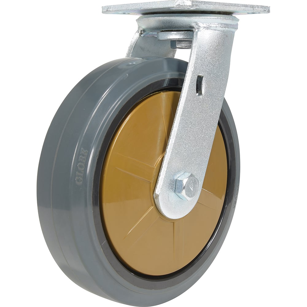 Vestil - Standard Casters; Mount: With Holes ; Style: Swivel ; Wheel Diameter: 8 (Inch); Wheel Width: 2 (Inch); Overall Height (Inch): 9-1/2 ; Load Capacity (Lb.): 881.000 - Exact Tool & Supply