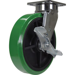 Vestil - Standard Casters; Mount: With Holes ; Style: Swivel w/Brake ; Wheel Diameter: 8 (Inch); Wheel Width: 2 (Inch); Overall Height (Inch): 9-1/2 ; Load Capacity (Lb.): 1000.000 - Exact Tool & Supply