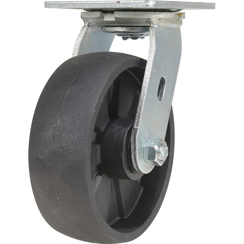 Vestil - Standard Casters; Mount: With Holes ; Style: Swivel ; Wheel Diameter: 6 (Inch); Wheel Width: 2 (Inch); Overall Height (Inch): 9-1/2 ; Load Capacity (Lb.): 1200.000 - Exact Tool & Supply