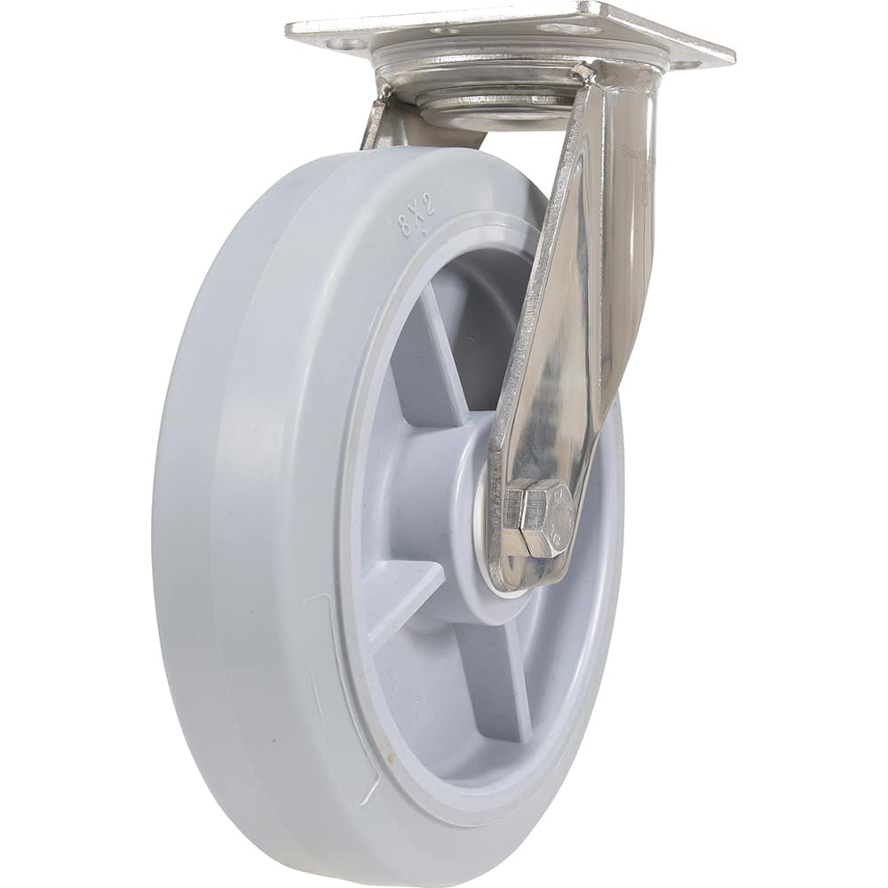 Vestil - Standard Casters; Mount: With Holes ; Style: Swivel ; Wheel Diameter: 8 (Inch); Wheel Width: 2 (Inch); Overall Height (Inch): 9-1/2 ; Load Capacity (Lb.): 675.000 - Exact Tool & Supply