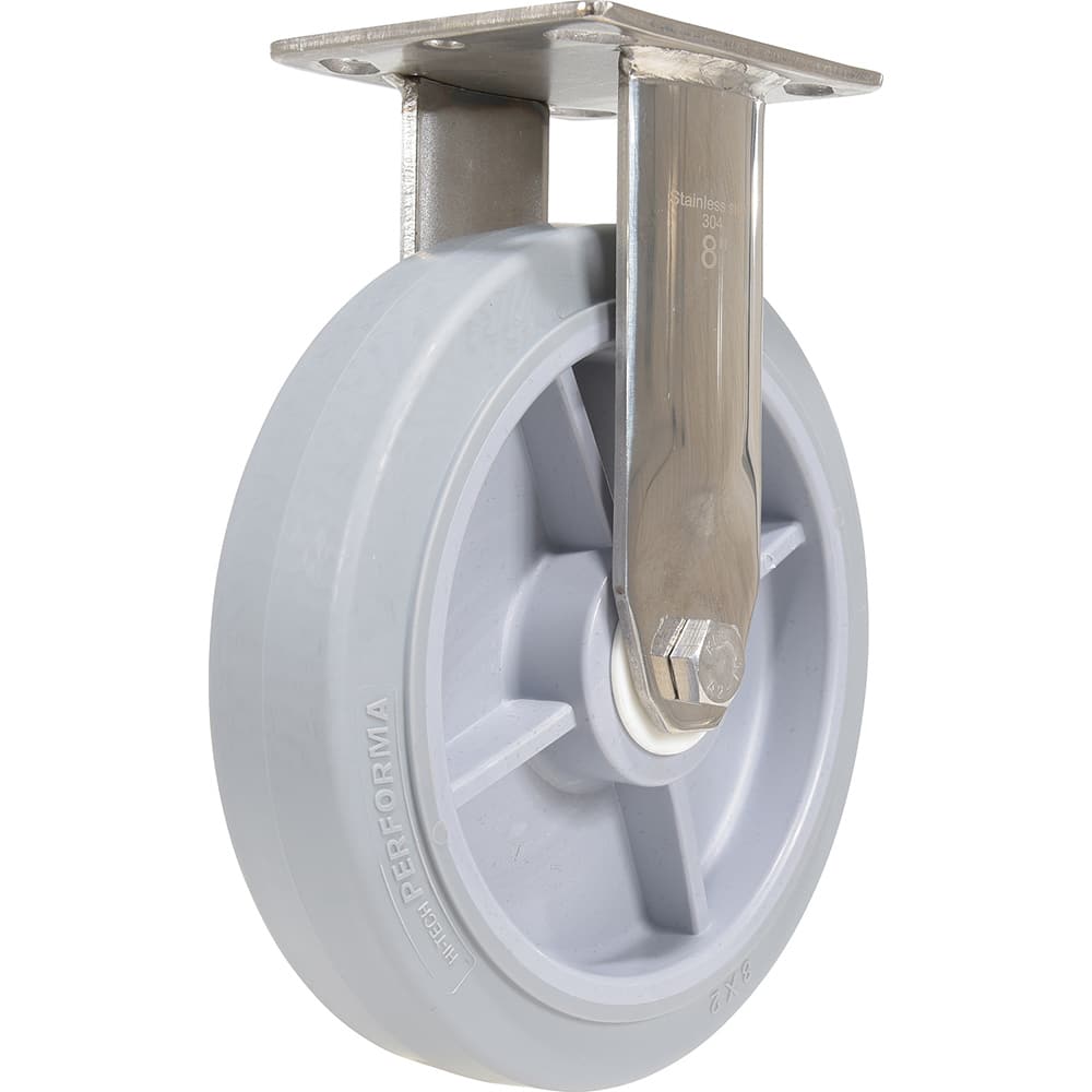 Vestil - Standard Casters; Mount: With Holes ; Style: Rigid ; Wheel Diameter: 8 (Inch); Wheel Width: 2 (Inch); Overall Height (Inch): 9-1/2 ; Load Capacity (Lb.): 675.000 - Exact Tool & Supply