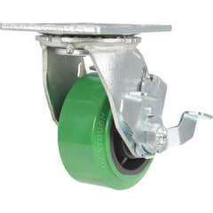 Vestil - Standard Casters; Mount: With Holes ; Style: Swivel w/Total Brake ; Wheel Diameter: 4 (Inch); Wheel Width: 2 (Inch); Overall Height (Inch): 5-1/2 ; Load Capacity (Lb.): 700.000 - Exact Tool & Supply