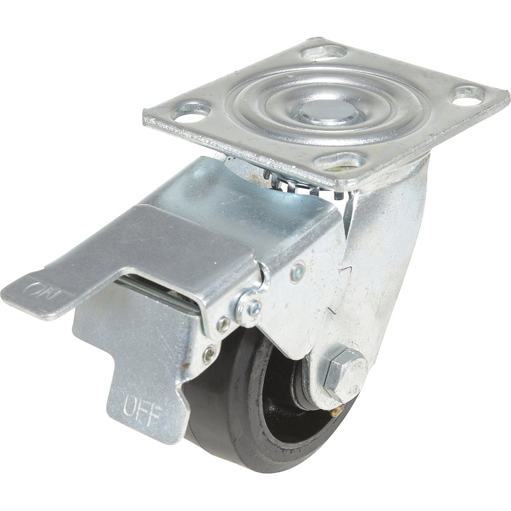 Vestil - Standard Casters; Mount: With Holes ; Style: Swivel w/Total Brake ; Wheel Diameter: 4 (Inch); Wheel Width: 2 (Inch); Overall Height (Inch): 5-1/2 ; Load Capacity (Lb.): 396.000 - Exact Tool & Supply