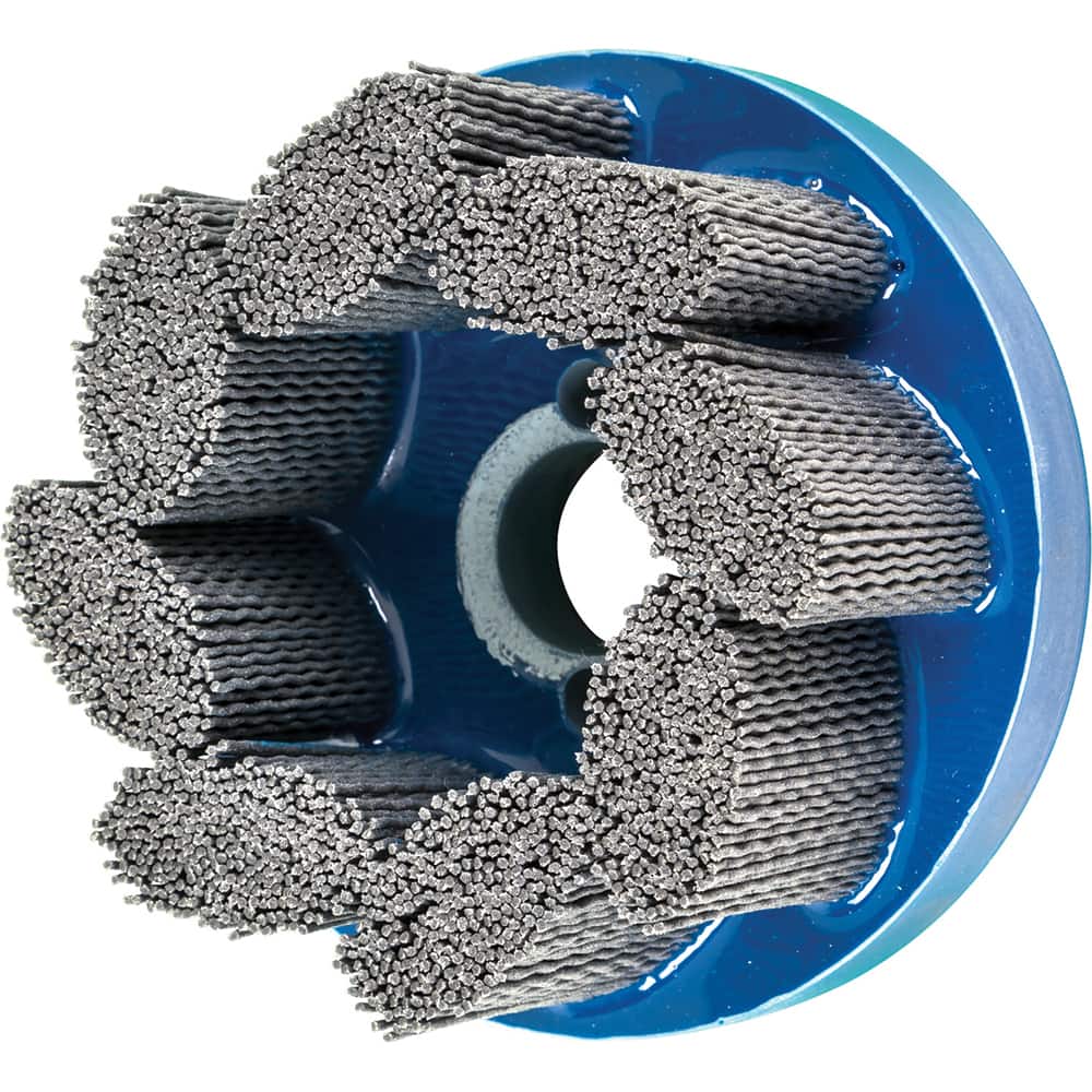 PFERD - Disc Brushes; Outside Diameter (Inch): 4 ; Grit: 80 ; Abrasive Material: Silicon Carbide ; Brush Type: Crimped ; Connector Type: Arbor ; Arbor Hole Size (Inch): 7/8 - Exact Tool & Supply