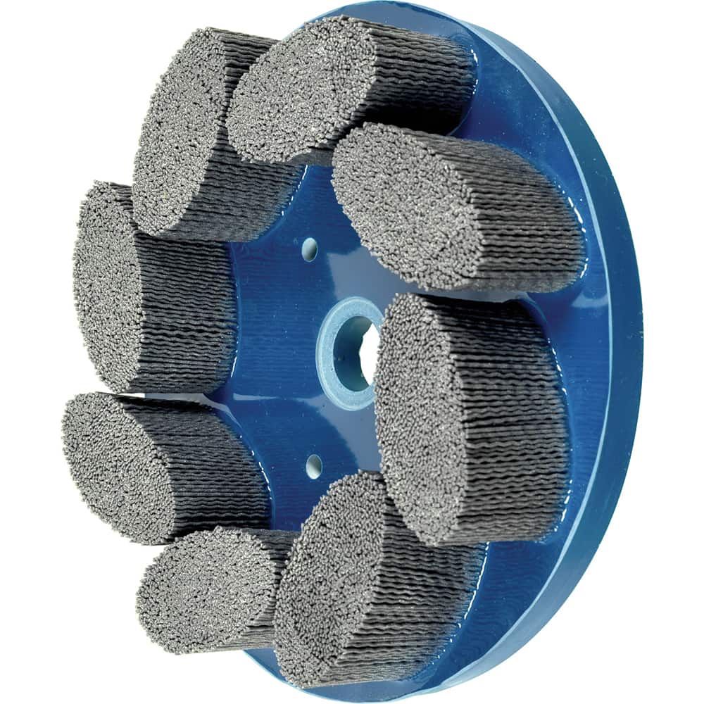 PFERD - Disc Brushes; Outside Diameter (Inch): 8 ; Grit: 120 ; Abrasive Material: Silicon Carbide ; Brush Type: Crimped ; Connector Type: Arbor ; Arbor Hole Size (Inch): 7/8 - Exact Tool & Supply