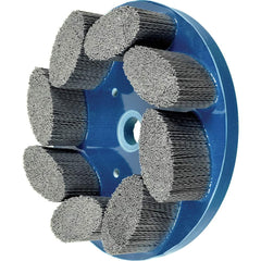 PFERD - Disc Brushes; Outside Diameter (Inch): 8 ; Grit: 120 ; Abrasive Material: Silicon Carbide ; Brush Type: Crimped ; Connector Type: Arbor ; Arbor Hole Size (Inch): 7/8 - Exact Tool & Supply