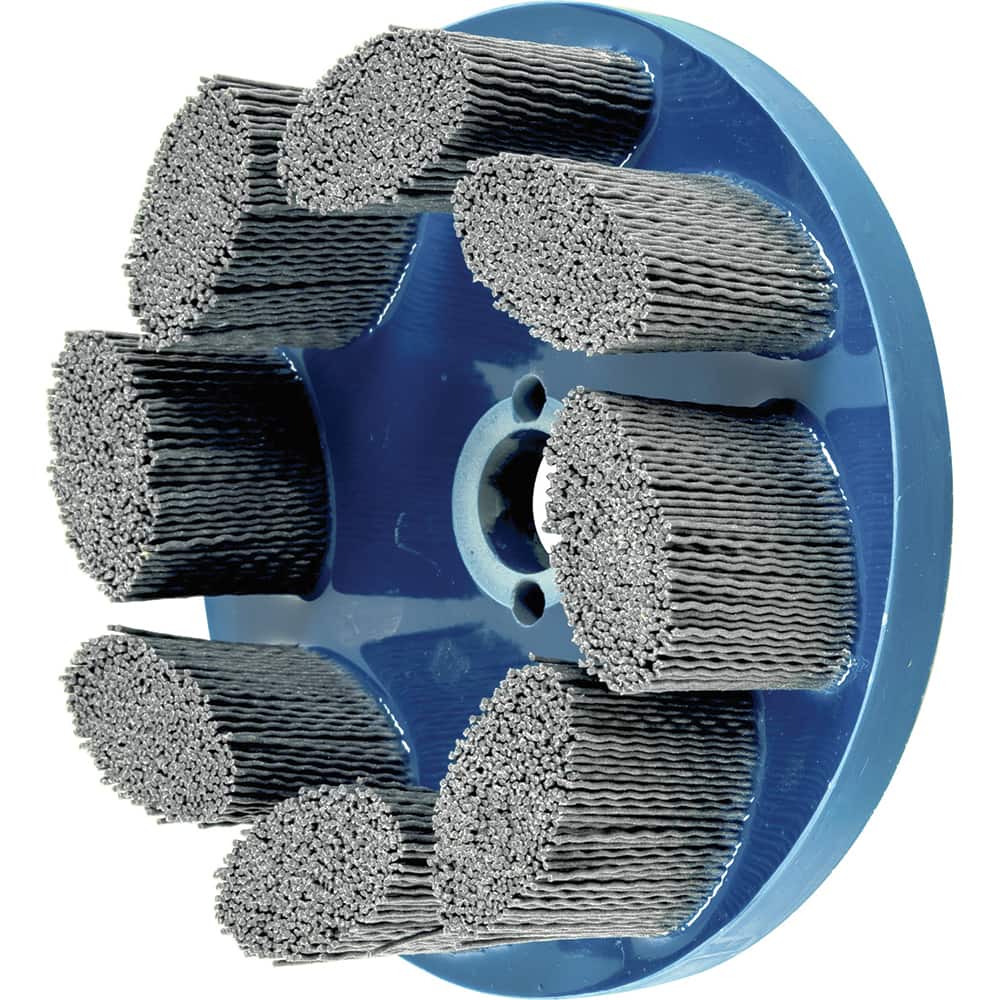PFERD - Disc Brushes; Outside Diameter (Inch): 6 ; Grit: 80 ; Abrasive Material: Silicon Carbide ; Brush Type: Crimped ; Connector Type: Arbor ; Arbor Hole Size (Inch): 7/8 - Exact Tool & Supply
