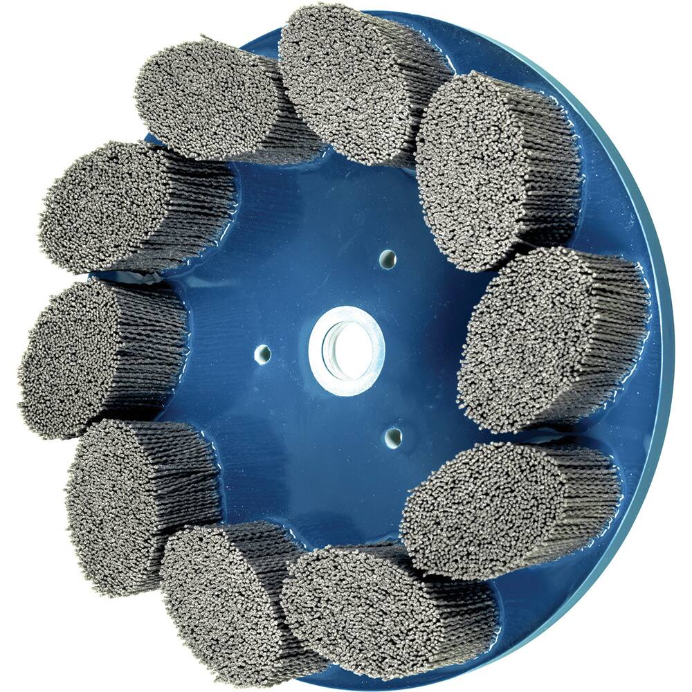 PFERD - Disc Brushes; Outside Diameter (Inch): 10 ; Grit: 80 ; Abrasive Material: Silicon Carbide ; Brush Type: Crimped ; Connector Type: Arbor ; Arbor Hole Size (Inch): 7/8 - Exact Tool & Supply