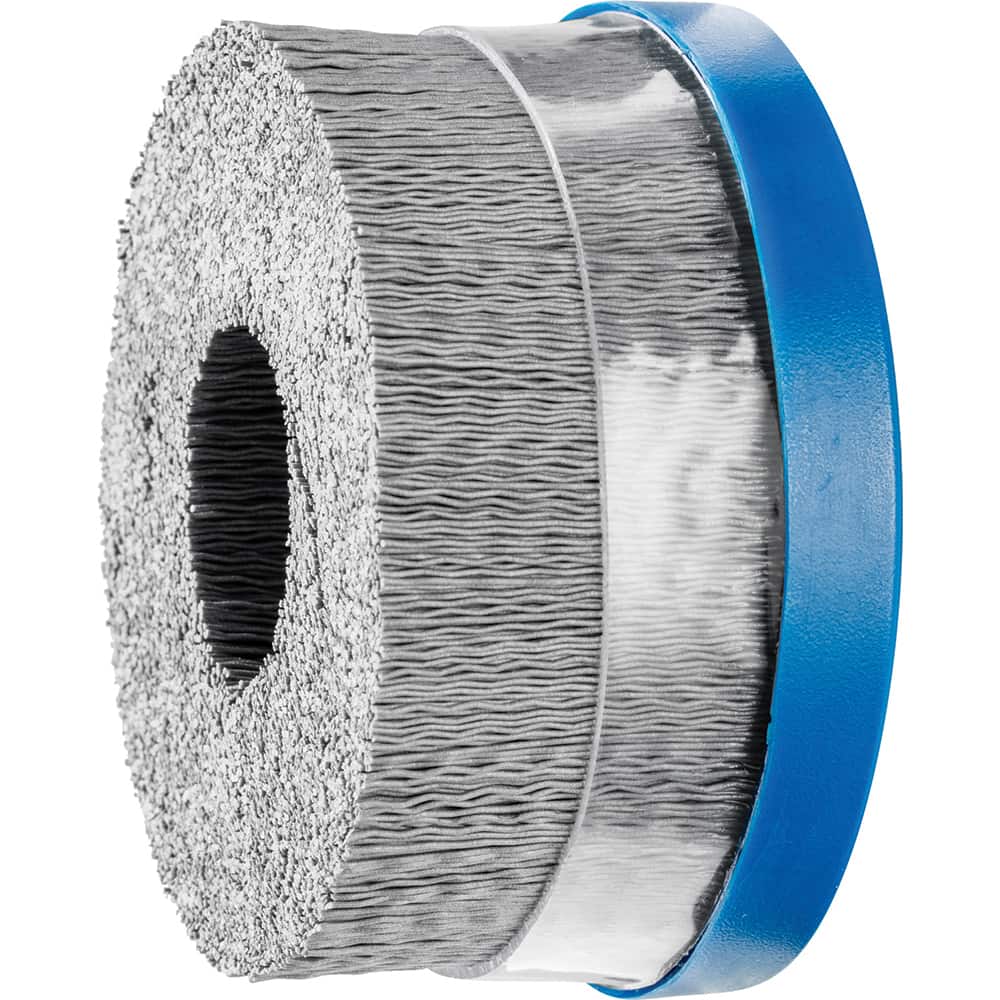PFERD - Disc Brushes; Outside Diameter (Inch): 4 ; Grit: 320 ; Abrasive Material: Silicon Carbide ; Brush Type: Crimped ; Connector Type: Arbor ; Arbor Hole Size (Inch): 7/8 - Exact Tool & Supply