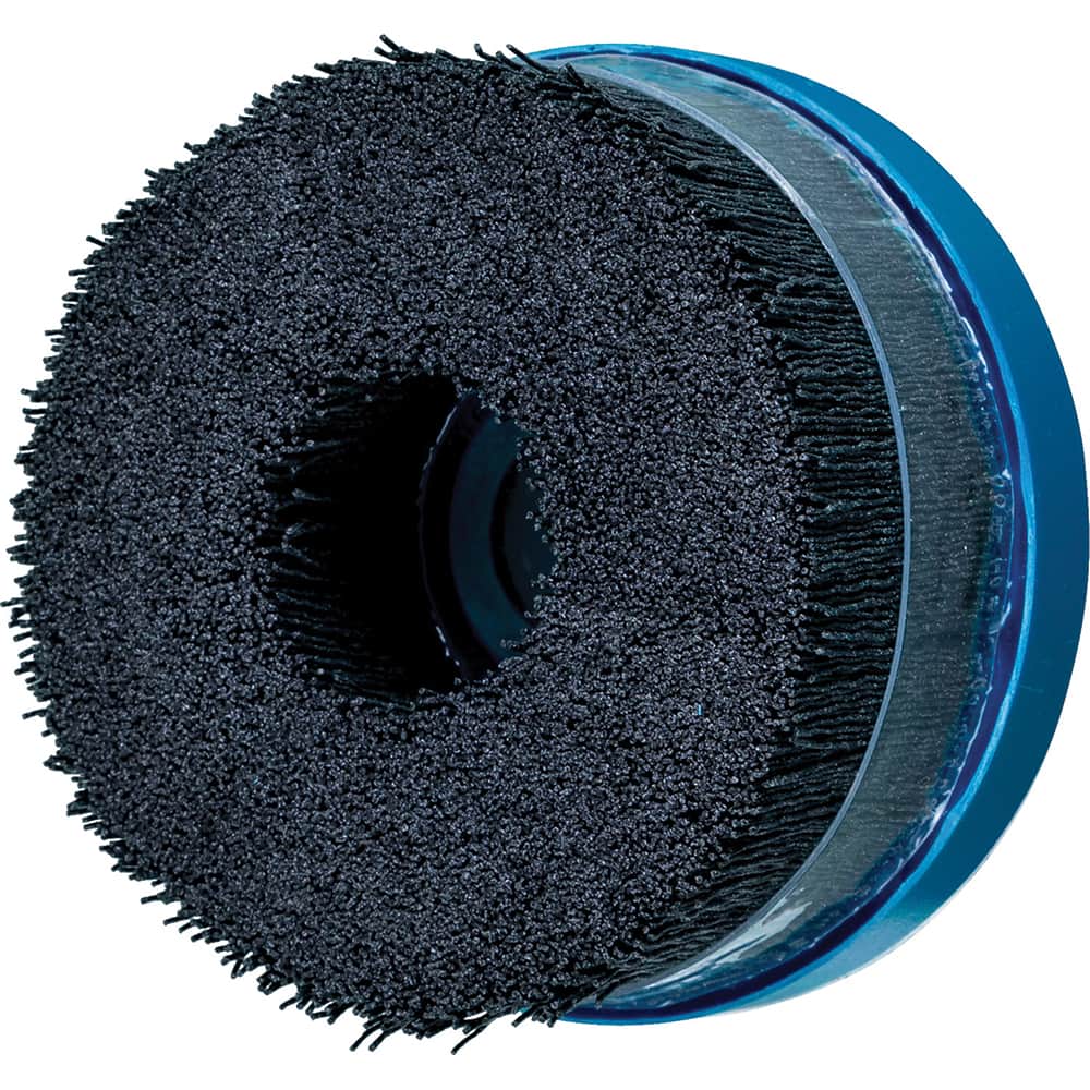 PFERD - Disc Brushes; Outside Diameter (Inch): 4 ; Grit: 120 ; Abrasive Material: Ceramic Oxide ; Brush Type: Crimped ; Connector Type: Arbor ; Arbor Hole Size (Inch): 7/8 - Exact Tool & Supply